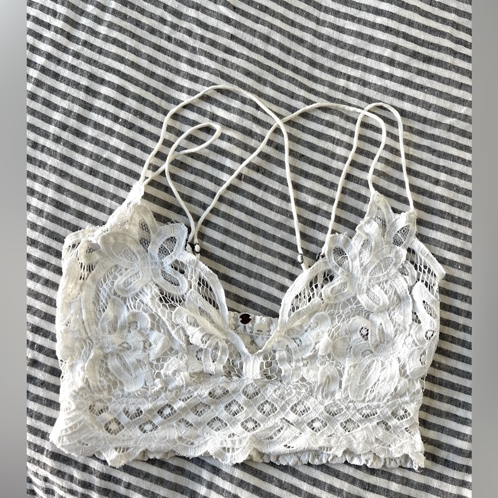 Free People White Lace Bralette - size M